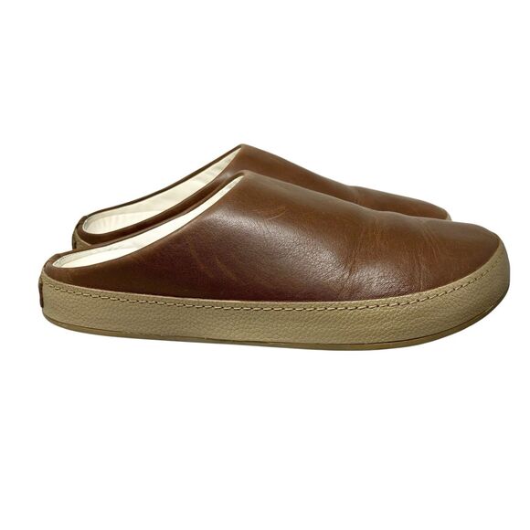 OLUKAI Mule Mens Brown Leather Hamani Slip On Loafers Casual